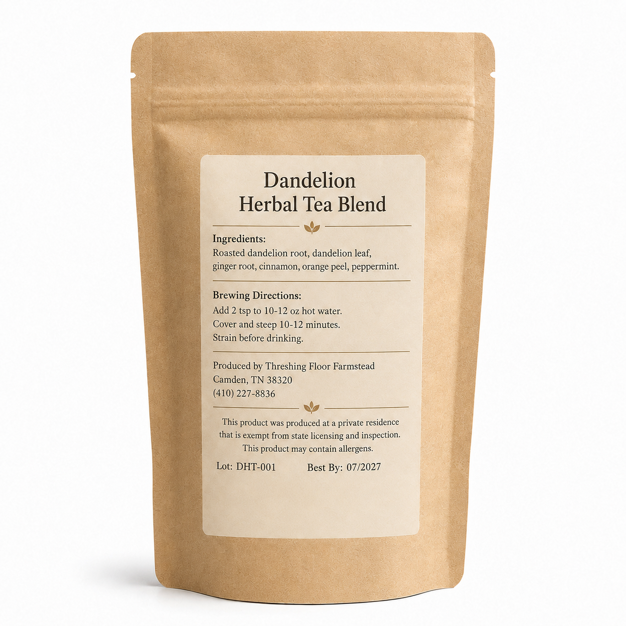 Dandelion Herbal Tea Blend | Threshing Floor Farmstead