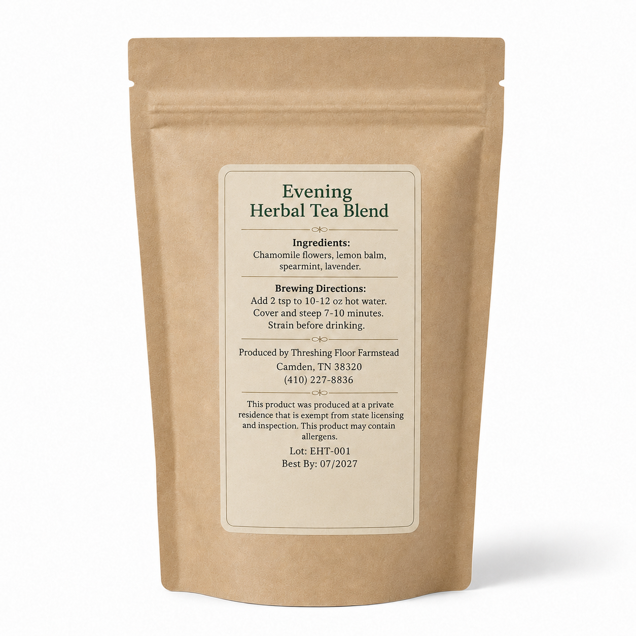 Evening Herbal Tea Blend | Threshing Floor Farmstead