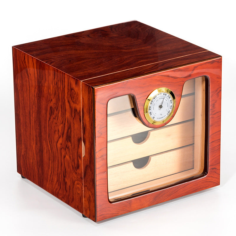 High-Grade Cedar Wood Cigar Box Four-Layer Solid Wood Large-Capacity Constant Temperature Moisturizing Cigar Humidor