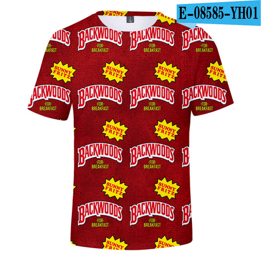 European And American Trend Cigar 3D Digital Printing Trend Men's And Women's Short Sleeves