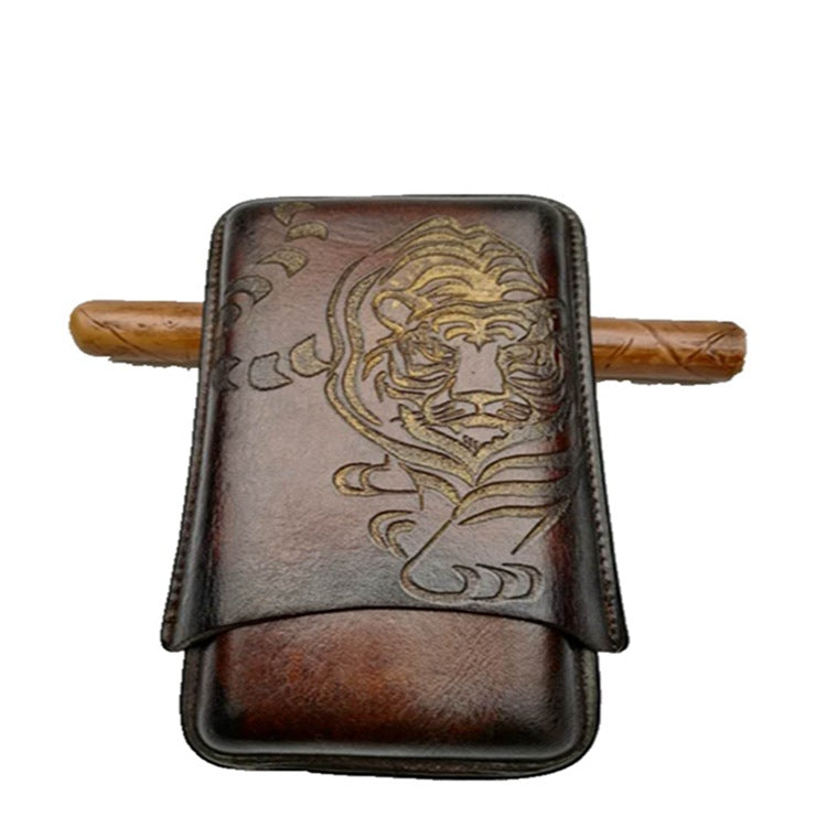 Cigar Case Portable Tiger Storage Bag