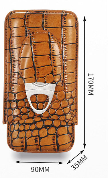 Cigar Case With Scissors Carrying Case