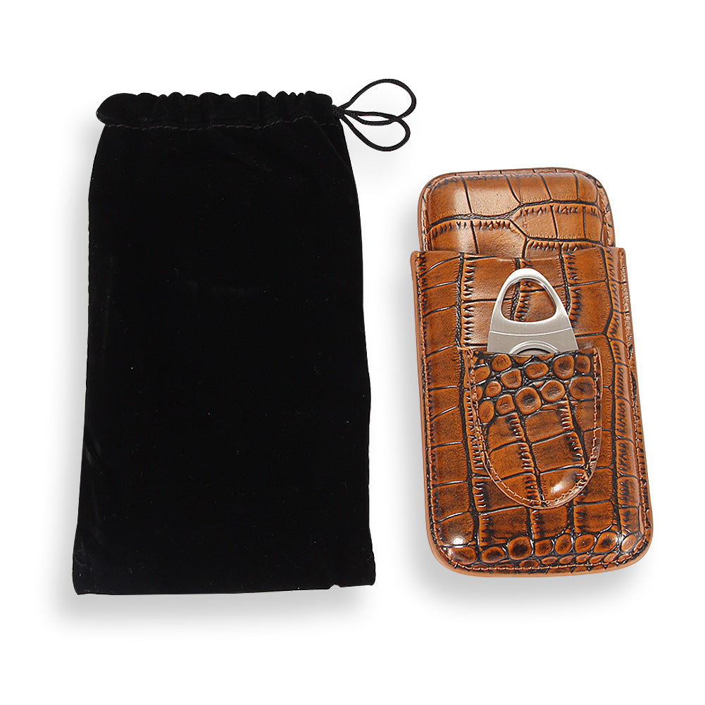Cigar Case With Scissors Carrying Case
