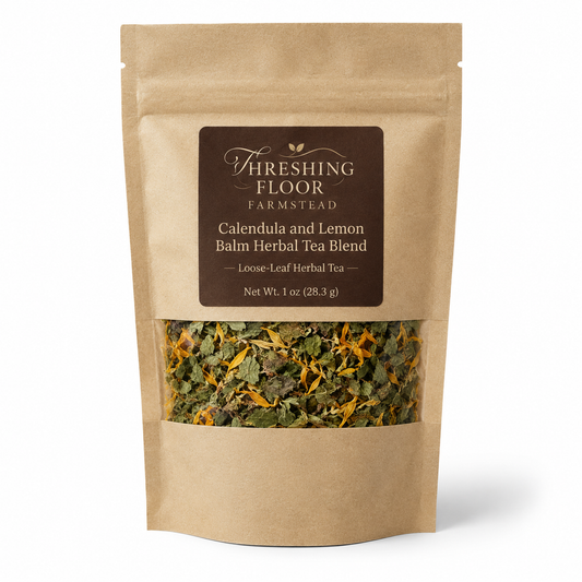 Calendula & Lemon Balm Tea | Threshing Floor Farmstead
