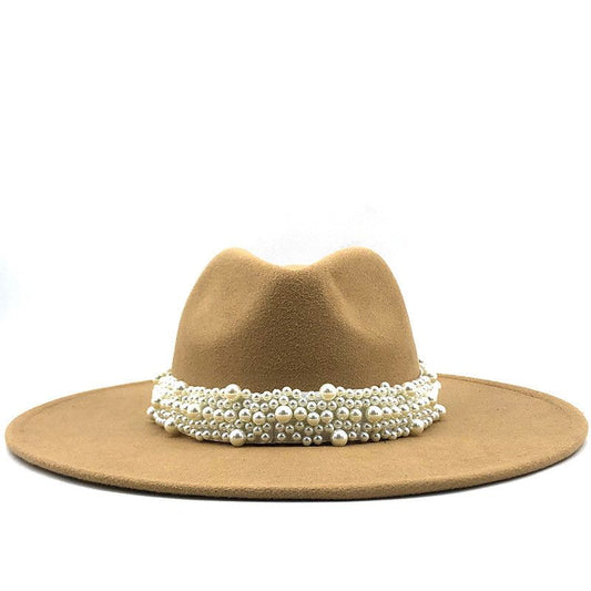 Halo of Pearls Black Fedora | Threshing Floor Farmstead