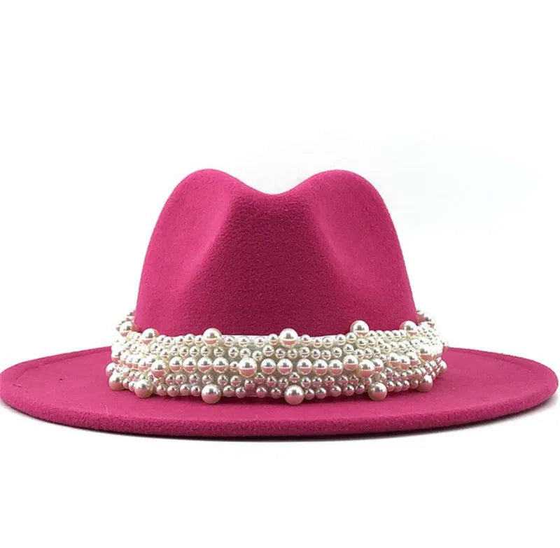Halo of Pearls Black Fedora | Threshing Floor Farmstead