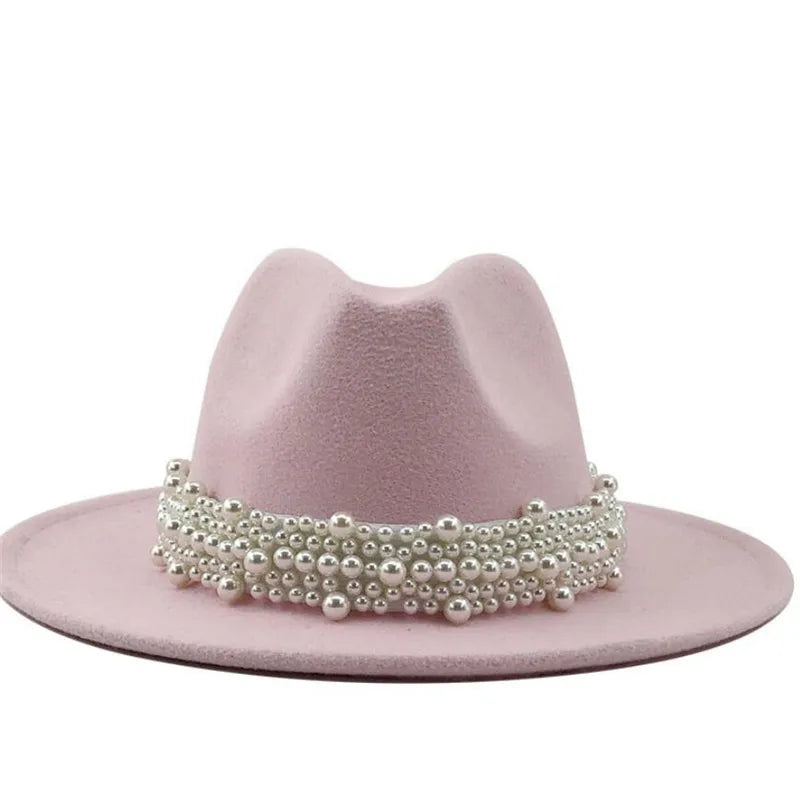 Halo of Pearls Black Fedora | Threshing Floor Farmstead